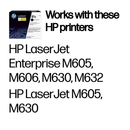 HP CF281X/81X Toner cartridge black high-capacity, 25K pages ISO/IEC 19752 for HP LaserJet M 606/630