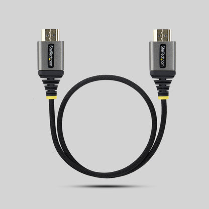 StarTech.com 50cm (1.6ft) Premium Certified High Speed HDMI Cable, Ultra Flexible HDMI Cable, 4K 60Hz/1440p 144Hz w/HDR10/ARC, 18Gbps, High Flex Braided HDMI Cord