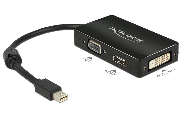 DeLOCK 0.16m DisplayPort/VGA + HDMI + DVI Mini DisplayPort VGA (D-Sub)+ HDMI + DVI Black