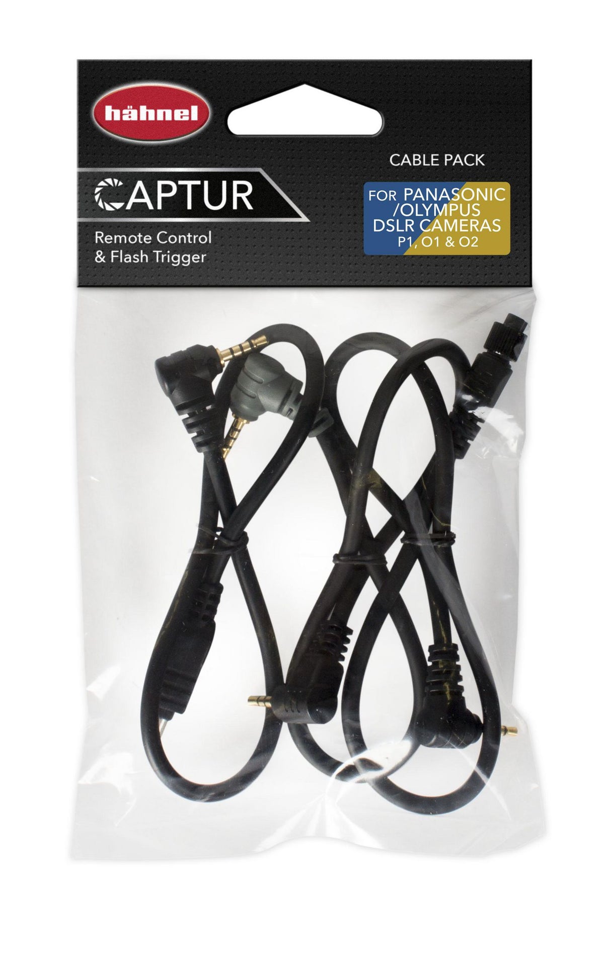 Hähnel CAPTUR CABLE SET OLY/PANA 1000 714.3, Black, Male/Male, O1, O2 & P1, Panasonic / Olympus