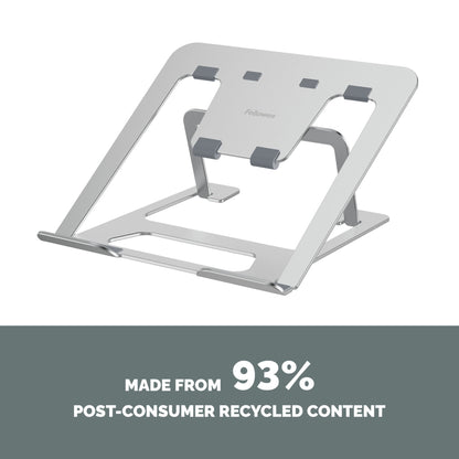 Fellowes Alumia Laptop Riser Portable Laptop Stand Max Size 15 inch Max Weight 5kg Silver