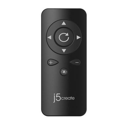 j5create JVCU435 USB™ 4K Ultra HD Webcam with 5x Digital Zoom Remote Control, 3840 x 2160 Video Capture Resolution, Black and Silver