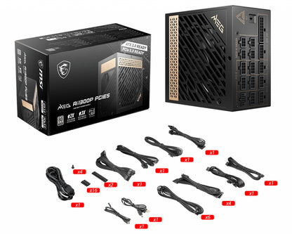 MSI MEG AI1300P PCIE5 power supply unit 1300 W 24-pin ATX ATX Black