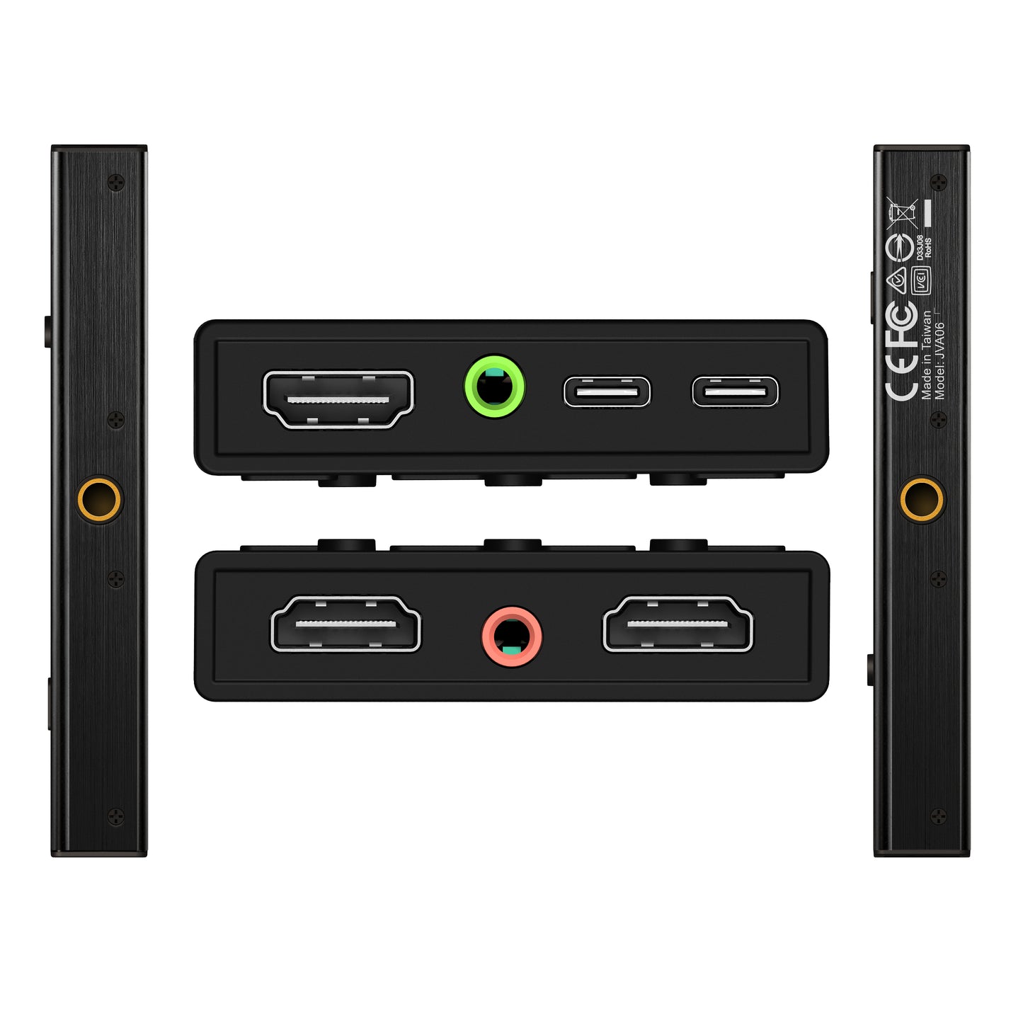 j5create JVA06 Dual HDMI™ Video Capture Card, 1920*1080 Video Capture Resolution, 3 x HDMI ports and 2 x USB ports, Black