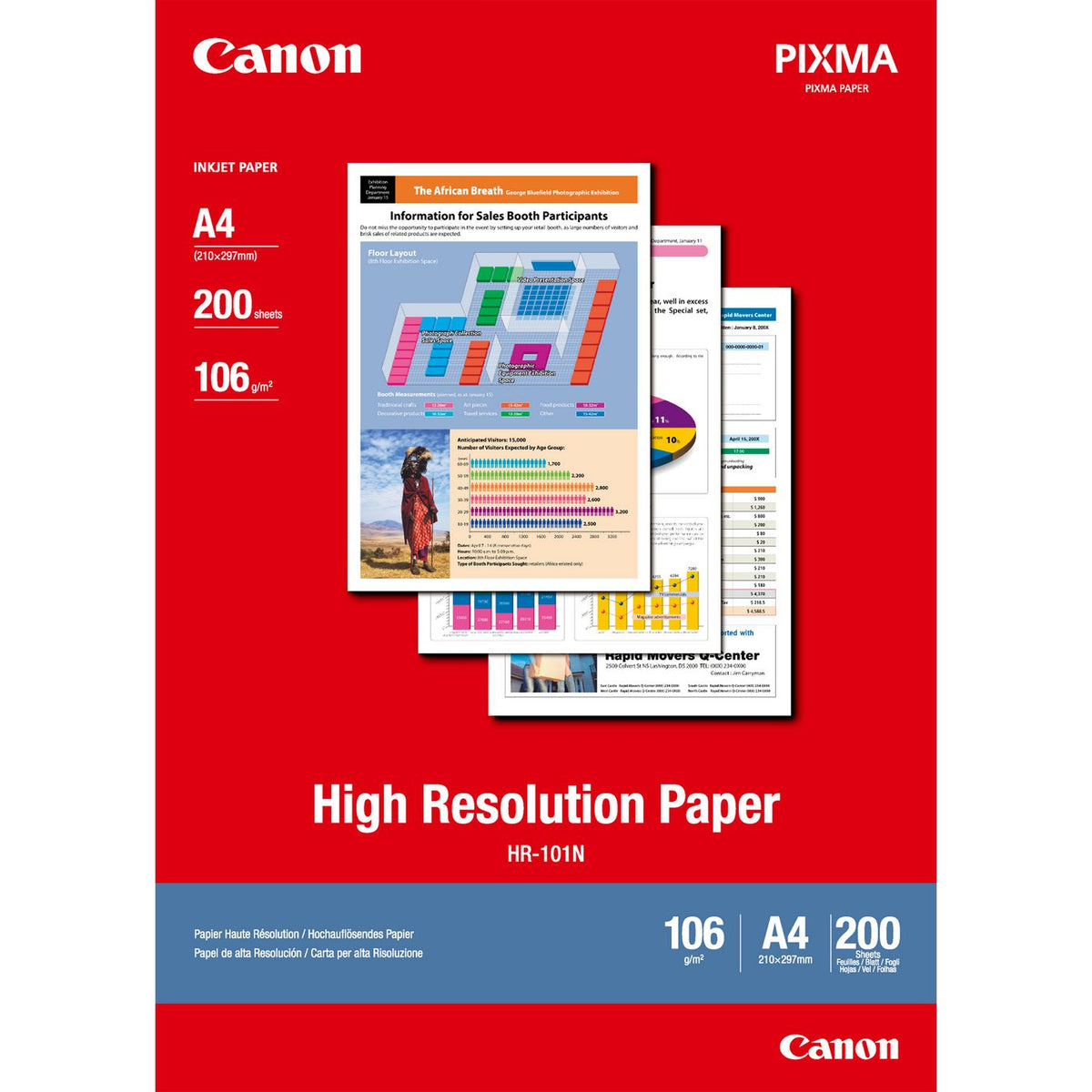 Canon HR-101N A4 High Resolution Pap **200-pack** CANON A4 High Resolution Paper (HR-101N), 106 gram **200-pack**