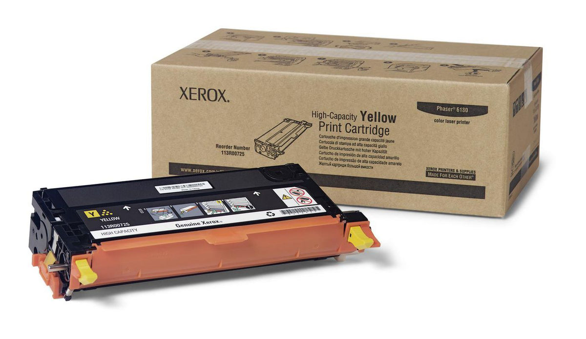 Xerox Toner Yellow High Capacity Yellow High Capacity Print Cartridge, Phaser 6180 Series, 6000 pages, Yellow