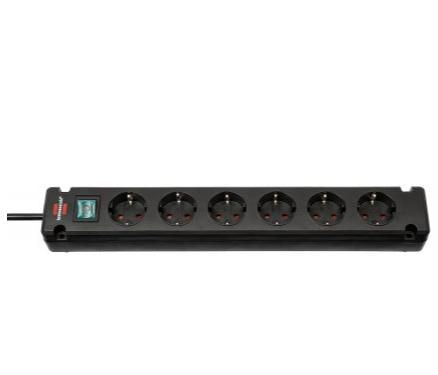 Brennenstuhl Power extension 3 m 6 AC outlet(s) Indoor Black Bremounta Extension Socket 6-way black 3m H05VV-F 3G1.5