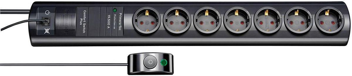 Brennenstuhl Surge protector 7 AC outlet(s) 230 V Black 2 m 7 x type F, 2 m, 55 cm, 16 A, H05VV-F 3G1,5