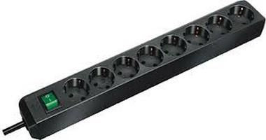 Brennenstuhl Power extension 3 m 8 AC outlet(s) Black Eco-Line with switch and 1,5 mm² Ø cable