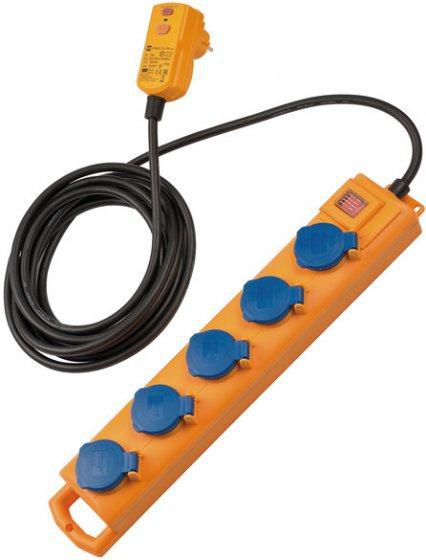 Brennenstuhl Power extension 5 m 5 AC outlet(s) Indoor Yellow Super-Solid SL 544 D FI IP54 Extension Socket 5ways 5m H07RN-F 3G1.5