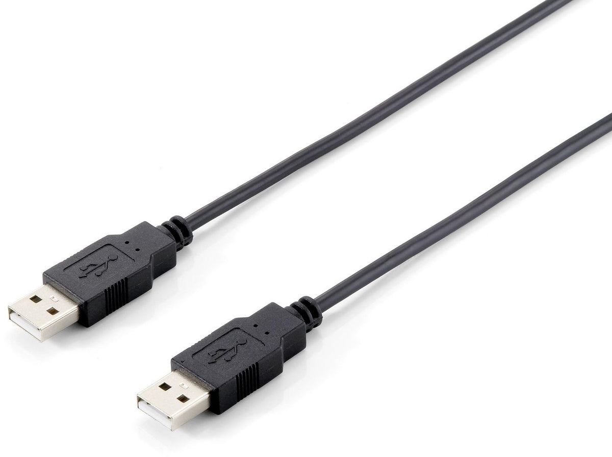 Equip 2 x USB A Male, 1.8m, black USB 2.0 Type A Cable, 1.8m , Black, 1.8 m, USB A, USB A, 2.0, Male/Male, Black