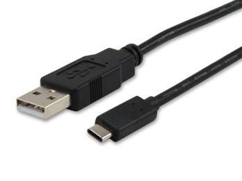Equip USB 2.0 A MALE TO USB 2.0 Type C to Type A USB 2.0 Type C to Type A Cable, 1m, 1 m, USB A, USB C, 2.0, Male/Male, Black