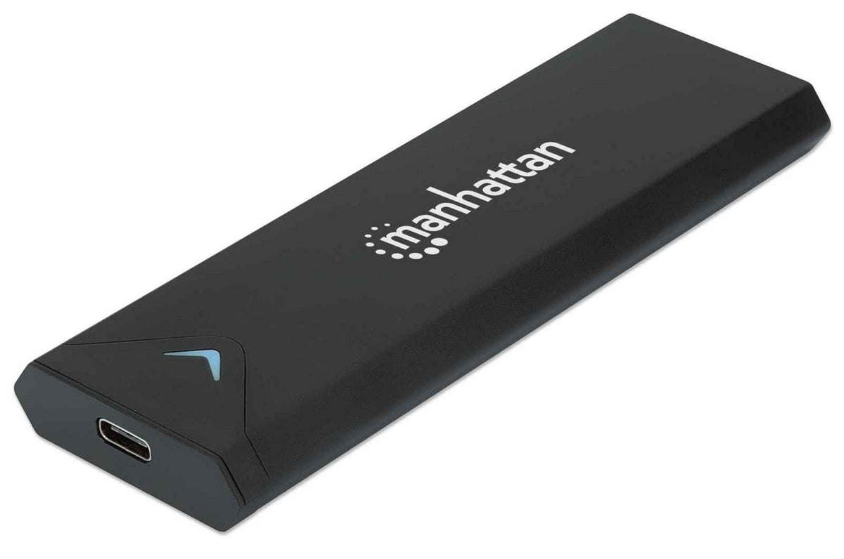 Manhattan M.2 Nvme Ssd Enclosure, Usb-C Female Connection, 10 Gbps (Usb 3.2 Gen2 Aka Usb 3.1), Uasp-Compliant, Superspeed+ Usb, Aluminum, Black,