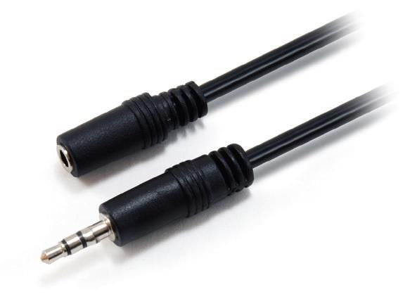 Equip 14708207 3.5mm Stereo Audio Extension Cable, 2.5m, 3.5mm, Male, 3.5mm, Female, 2 m, Black