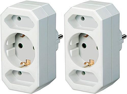 Brennenstuhl Adapter with 2 + 1 sockets power adapter/inverter White Adapter with 2 + 1 sockets
