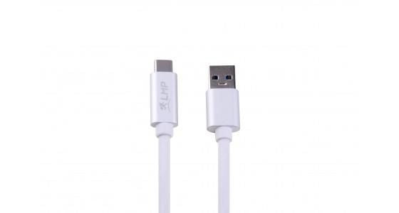 LMP USB-C (m) to USB-A (m) Kabel, 10G/3A, 56k resistance, aluminum housing, 1m, silver