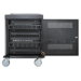 Manhattan Laptop Charging Cart/Trolley via AC Adapter (EU) 32-bay, Install device's AC Adapter (power cables) into unit, Suitable for ALL laptops (to 15.6"), iPads, MacBooks, Chromebooks, other USB-C devices, Bays 380x30x280mm, Cabinet, Lockable