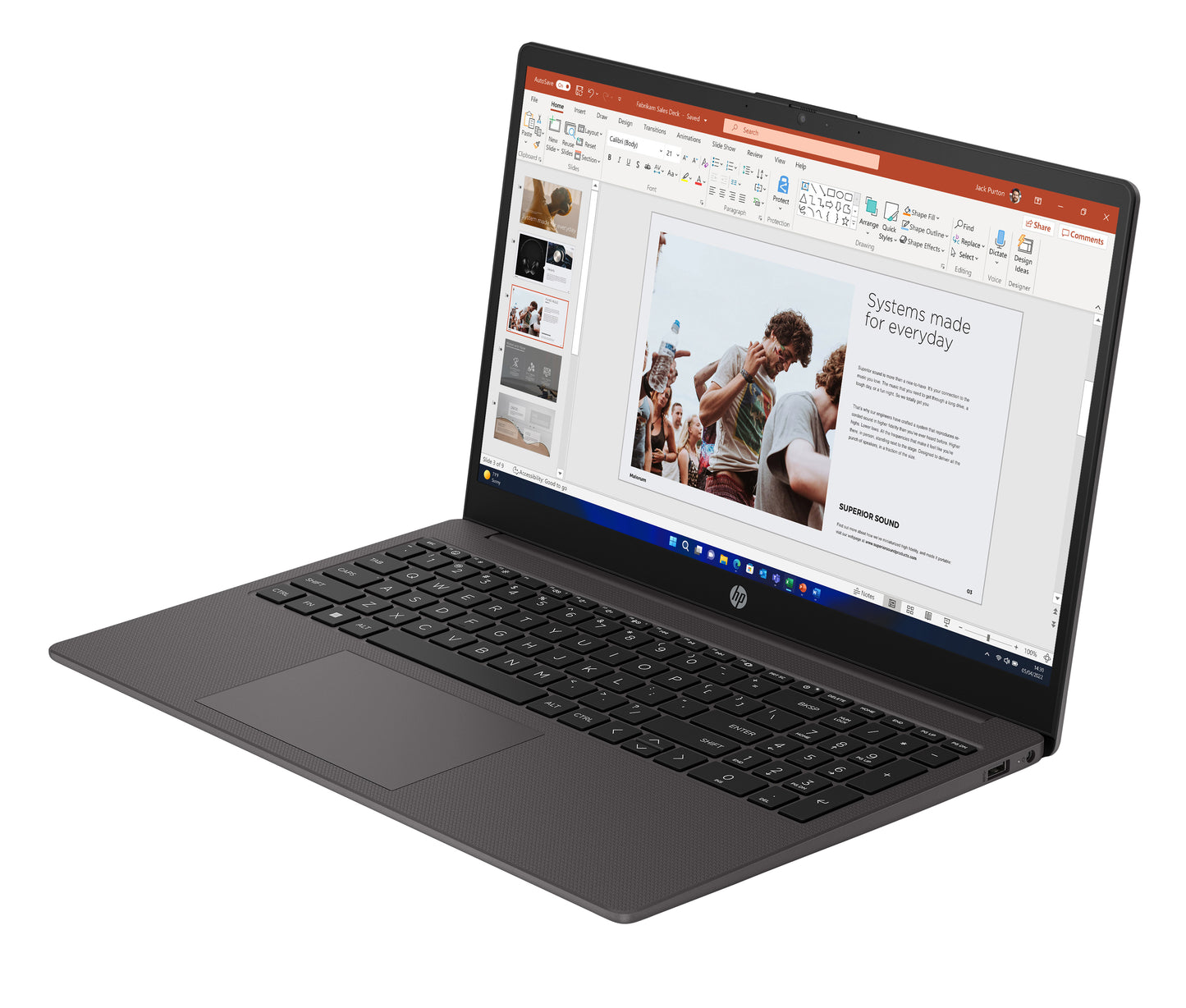 HP 250 G10 Intel® Core™ i5 i5-1334U Laptop 39.6 cm (15.6") Full HD 8 GB DDR4-SDRAM 256 GB SSD Wi-Fi 6 (802.11ax) Windows 11 Home Black