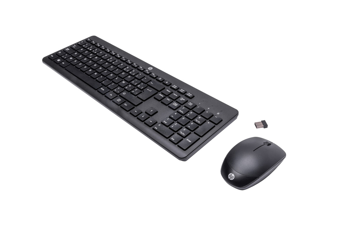 HP 230 Wireless Mouse and Combo keyboard Mouse included Office RF Wireless AZERTY Belgian Black
