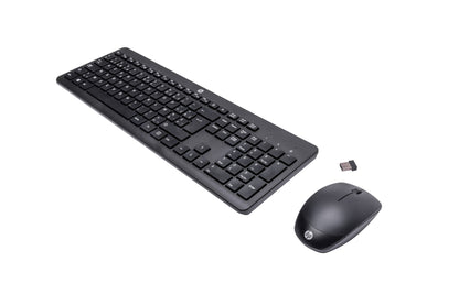 HP 230 Wireless Mouse and Combo keyboard Mouse included Office RF Wireless AZERTY Belgian Black