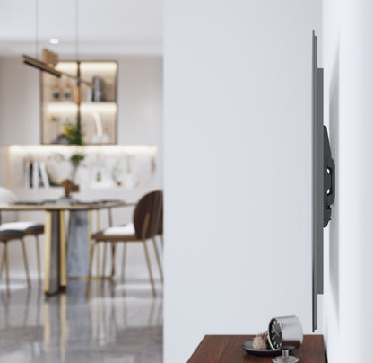 Manhattan Wall Mount for TV & Monitors (Fixed Ultra Slim), For screens 23" to 42", VESA compatibility: all between 75x75mm to 200x200mm - check the dimensions of the four mounting holes on back of screen to ensure it fits, Max 45kg, Black, Bracket