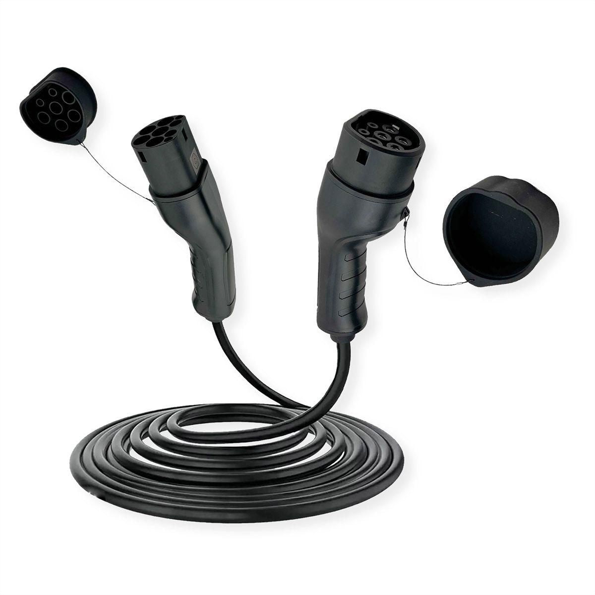 Roline EV Charging Cable Assembly type2, 3 - Ph., 480VAC (3P+N+E), 32A, 22kW, IP65 mated, IP54 unmated, 5m