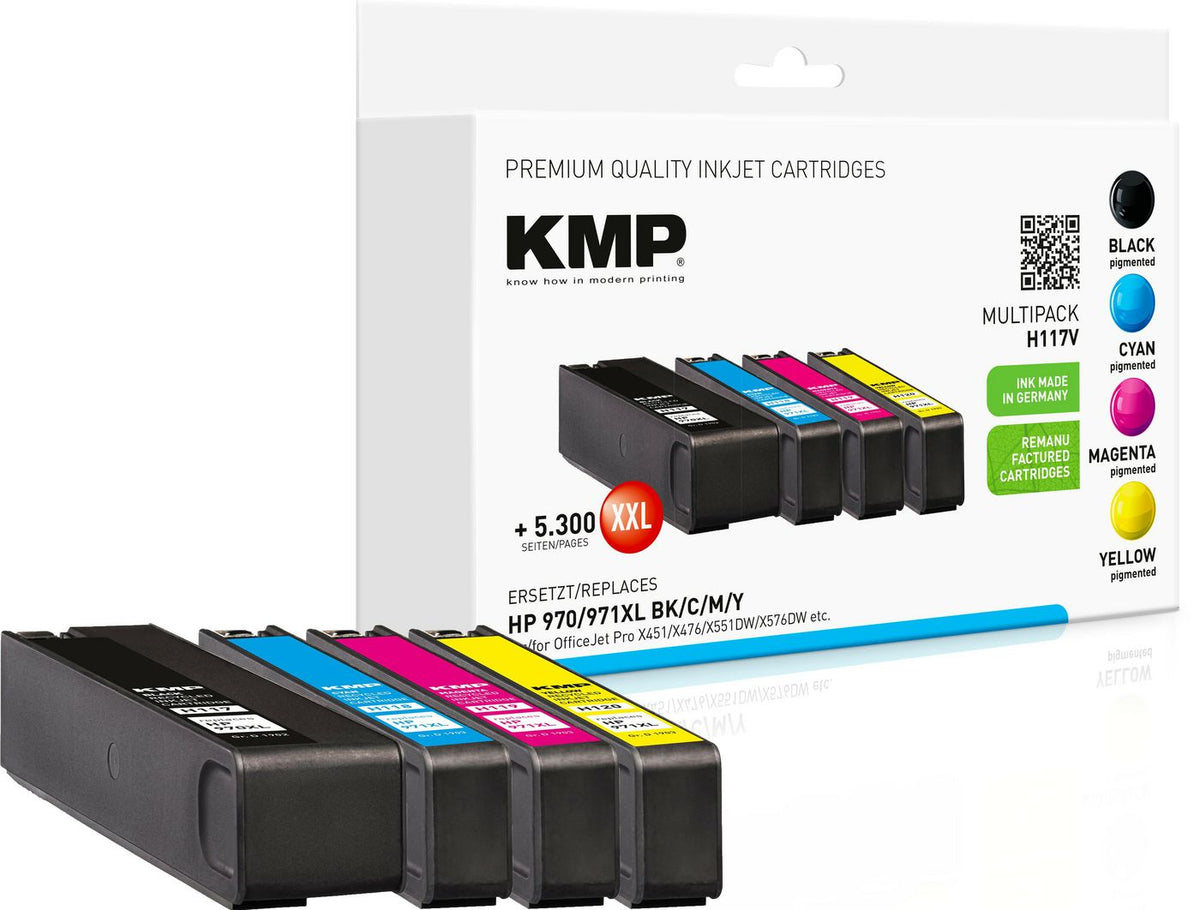 KMP Printtechnik AG Cart. HP 970/971XL (CN-625AE/6 ased ink, Black,Cyan,Magenta,Yellow, HP, Multi pack, Officejet Pro X451dw, X476dw MFP,