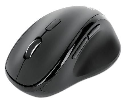 Manhattan Ergonomic Wireless Mouse, Right Handed, Adjustable 800/1200/1600Dpi, 2.4Ghz (Up To 10M), Six Button With Scroll Wheel, Combo Usb=A