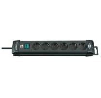 Brennenstuhl Power extension 3 m 6 AC outlet(s) Black Premium-Line extension socket 6-wa,y black, 3m