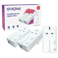 Strong POWERL600TRIUKV2 AV600 Passthrough Powerline Kit Triple Pack (3 Pack)