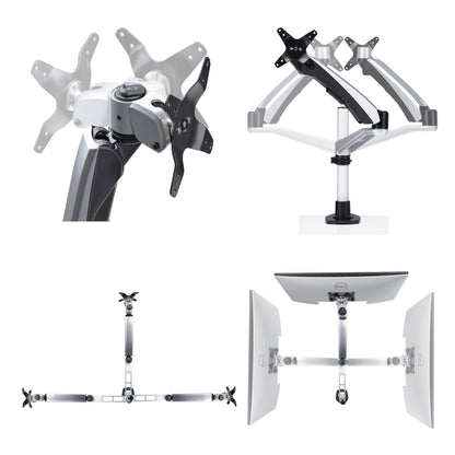 StarTech.com Desk Mount Monitor Arm For 27in 16:9 or 30in 21:9 Ultrawide Screens, VESA 75x75/100x100, Tool-Less Mechanical Spring Arm, C-Clamp/Grommet, TAA