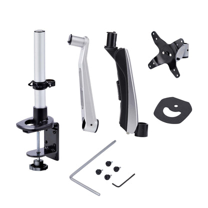 StarTech.com Desk Mount Monitor Arm For 27in 16:9 or 30in 21:9 Ultrawide Screens, VESA 75x75/100x100, Tool-Less Mechanical Spring Arm, C-Clamp/Grommet, TAA