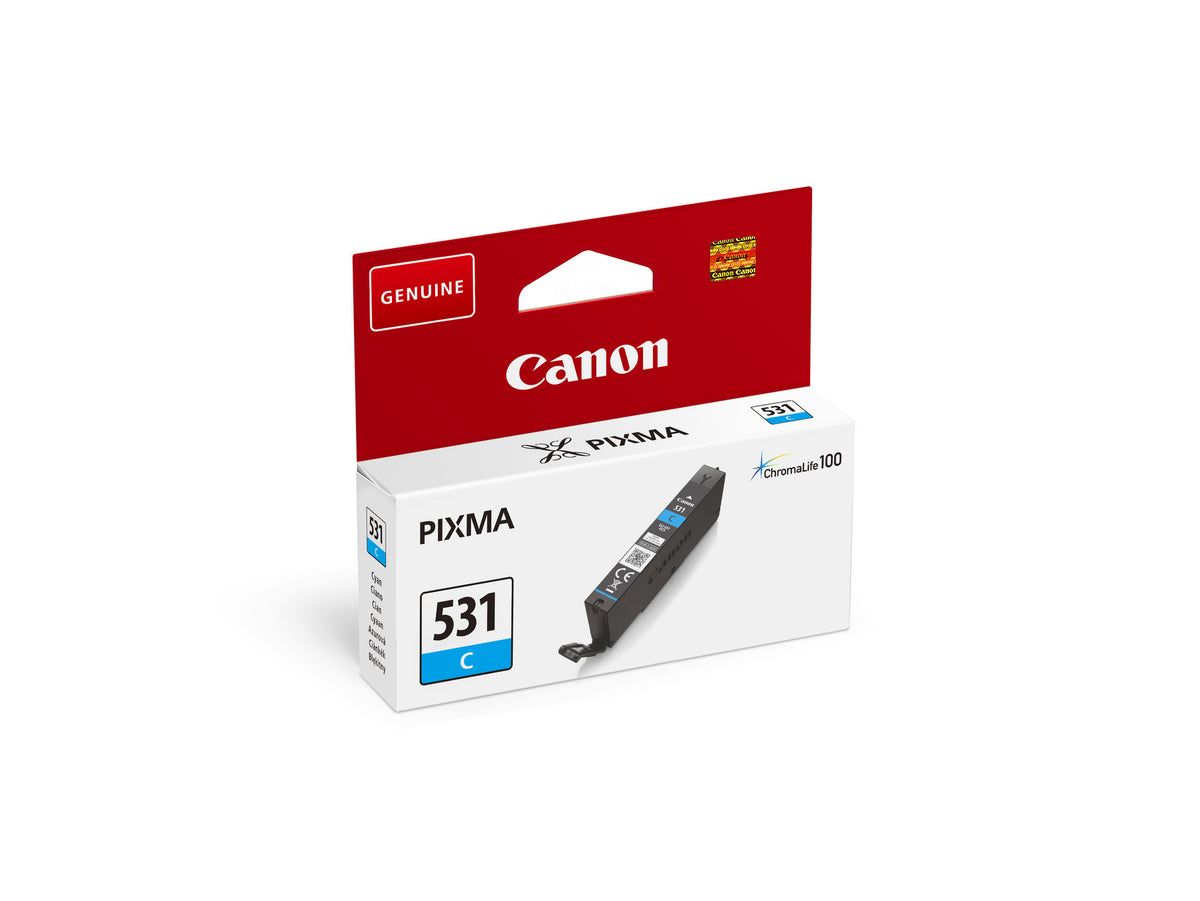 Canon 6119C001/CLI-531C Ink cartridge cyan, 515 pages ISO/IEC 19752 191 Photos 8.2ml for Canon Pixma TS 8750