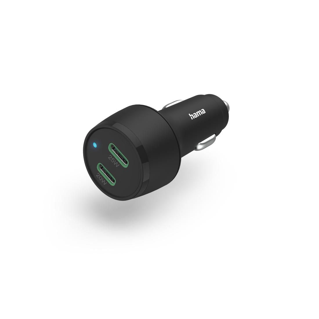 Hama 2 Mobile Device Charger Headset, Power Bank, Smartphone, Tablet Black Cigar Lighter Fast Charging Auto