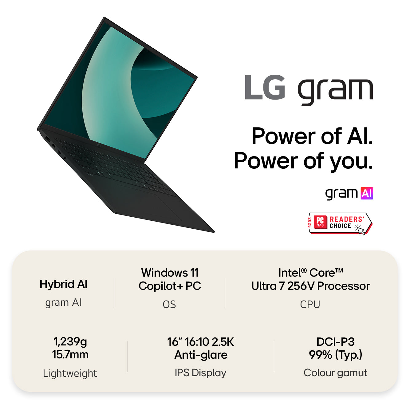LG Gram 16Z90TL-G 16" Hybrid AI Copilot+ Laptop - Intel® Core™ Ultra 7 256V, 1TB SSD, 16 GB RAM - Black - [2025]