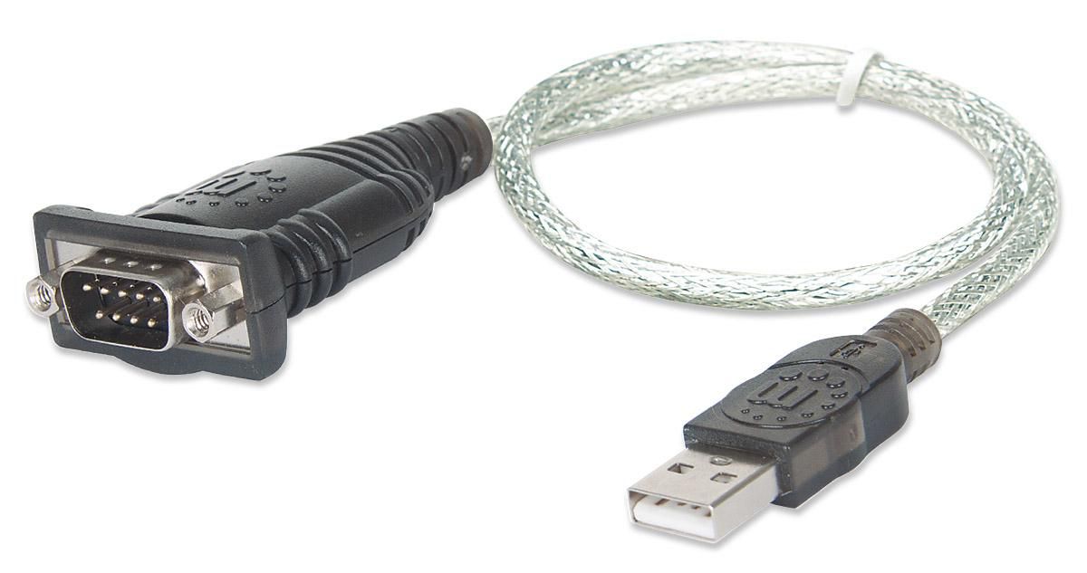 Manhattan USB - Seriel Convertor USB-A to Serial Converter USB-A to Serial Converter cable, 45cm, Male to Male, Serial/RS232/COM/DB9, Prolific