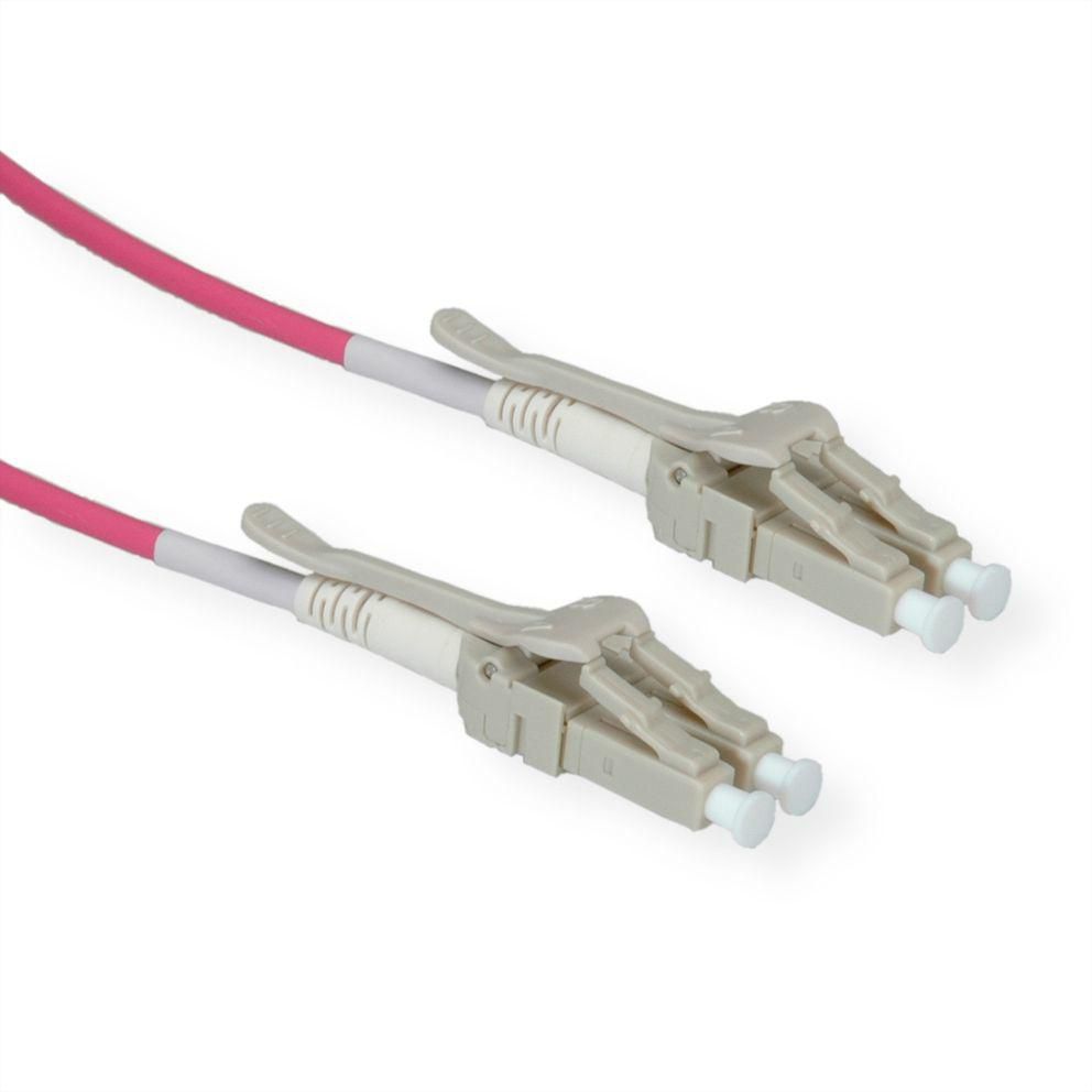 Roline FO Jumper Cable, Duplex, 50/125µm, LC/LC, OM4, LowLoss Connector, Data Center, 7m