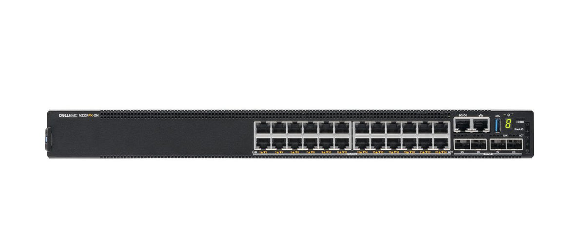 Dell N2224PX-ON Managed L3 Gigabit Ethernet (10/100/1000) Black 1U Power over Ethernet (PoE) N2224PX-ON, Managed, L3, Gigabit Ethernet