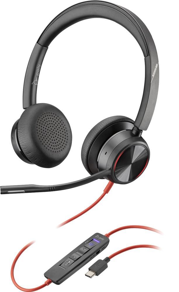 Poly re 8225 Headset Wired Head-band Office/Call center USB Type-C Black POLY Blackwire 8225, Wired, Office/Call center, 20 - 20000 Hz,