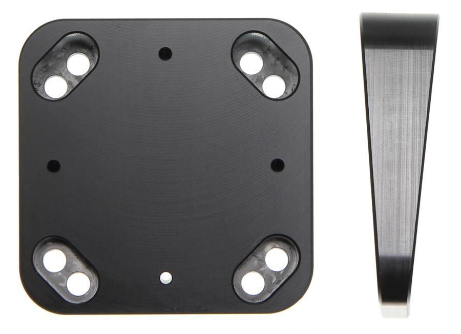 Brodit Mounting plate Angled distance plate, 50x50x5-14 mm. Angled 10°. With 6 predrilled holes. Mounting Accessories