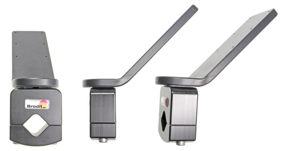 Brodit Pipe Mount with mounting plate Mounting plate angled 45° Fits diameter 19-30 mm., 6 pre-drilled holes.