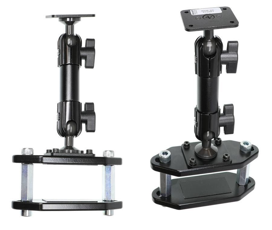 Brodit Pedestal Mount for forklift, Mounting plate 50x42 mm, Black Fits rods, poles, tubes, plates, pipes with thickness