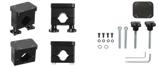 Brodit Pipe Mount with mounting plate Heavy duty pipe mount, fits diameter 29-40 mm. Dual AMPS holes. 216114, 333 g, 45 mm, 57 mm, 65 mm