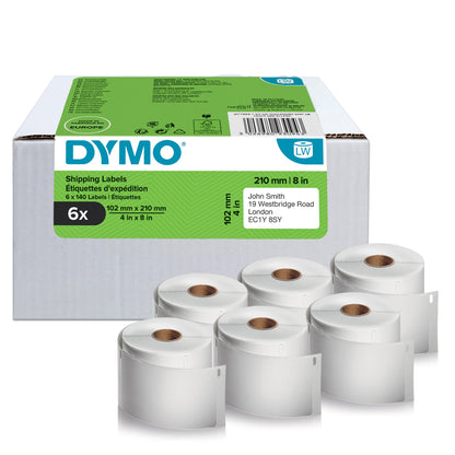Dymo 2177565 DirectLabel-etikettes white 102mm x 210mm 6 x 140 pcs for Dymo Etiketten 10cm/5XL 10cm/LW 550 60mm