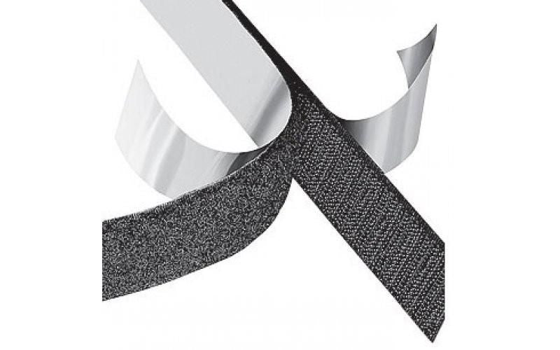 Mercodan Velcro tape with adhesive 25m, black, Hook / Male, 30mm, Fits part number 221513020