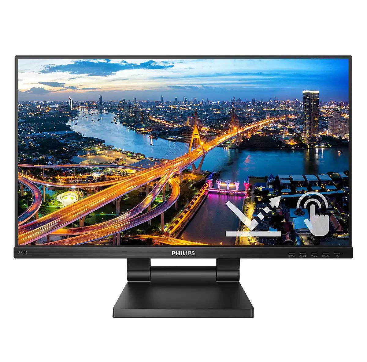 Philips B Line 222B1TC/00 touch screen monitor 54.6 cm (21.5") 1920 x 1080 pixels Multi-touch Black B Line 222B1TC/00, 54.6 cm