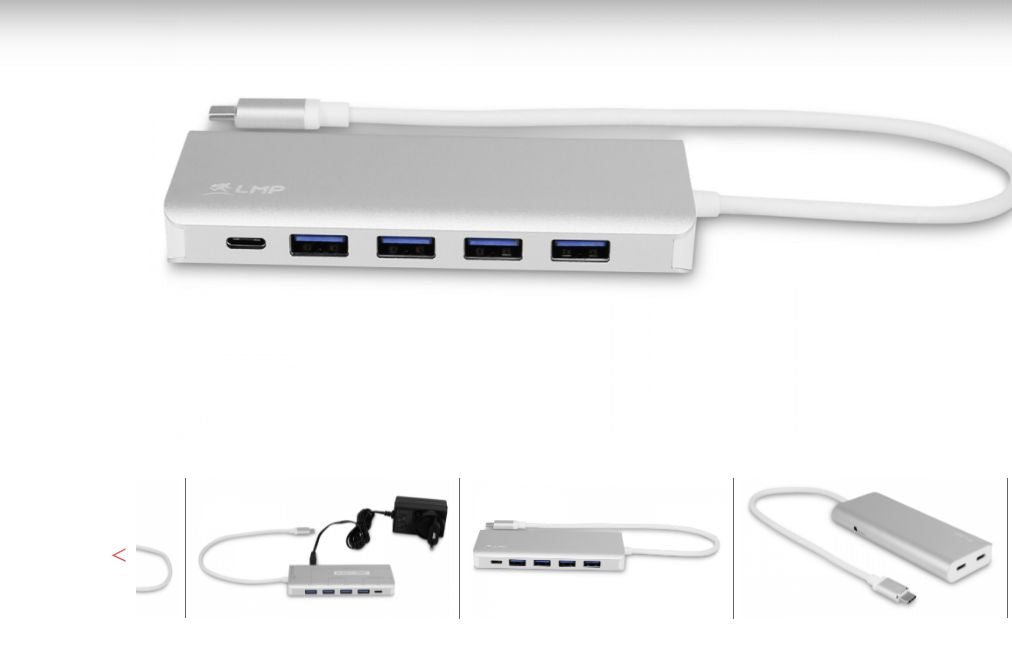 LMP USB-C HUB 7 port USB-A (4) & USB-C (3) hub with P/N 22700KEY FEATURES7-Port-USB-C & USB 3.0 HubExternal power supply (36W)2x USB-C