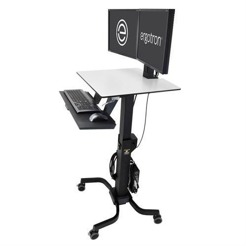 Ergotron WORKFIT-C/ DUAL/ ERGOTRON WorkFit-C, Dual Sit-Stand, Multimedia cart, Black,Grey, Flat panel, 12.7 kg, 55.9 cm (22"), 75 x 75,100 x