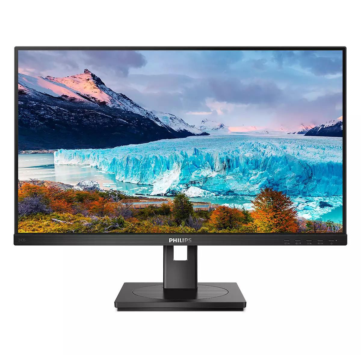 Philips 23,8, 1920x1080, IPS, Flat, H/A 130 MM Pivot, USB-C DOCKING DISPLAY (RJ45), power delivery65 W, D 243S1/00, 60.5 cm (23.8"), 1920 x