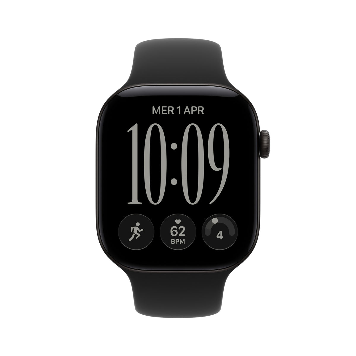 Apple Watch Series 12 GPS 46mm Black Aluminium Case with Black Sport Band - M/L